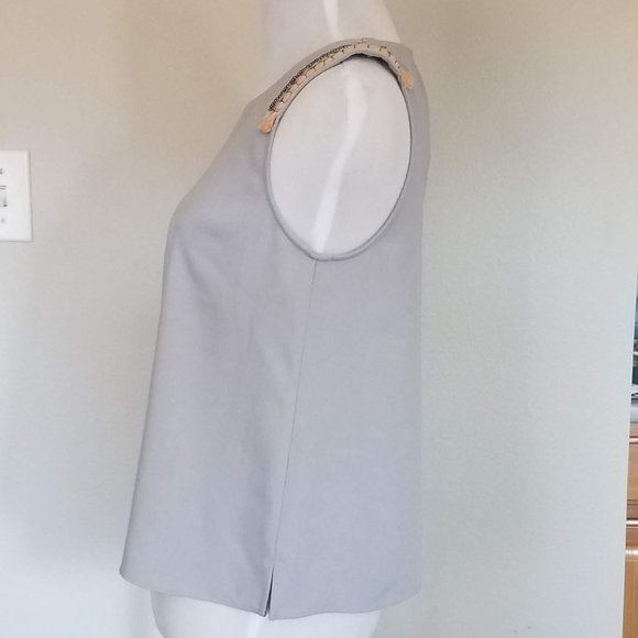 Rachel Roy Grey Sleeveless Top with Beaded Sequin Detail Size XS - Picture 3 of 10